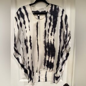 CABI tie dye cocoon silk tunic